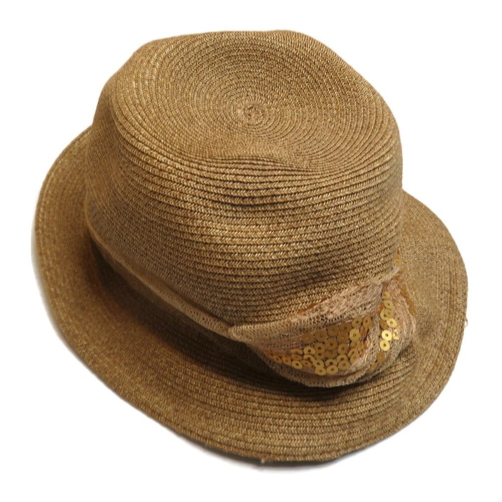 Small Brim Shiny Hat Tall Brown Bucket